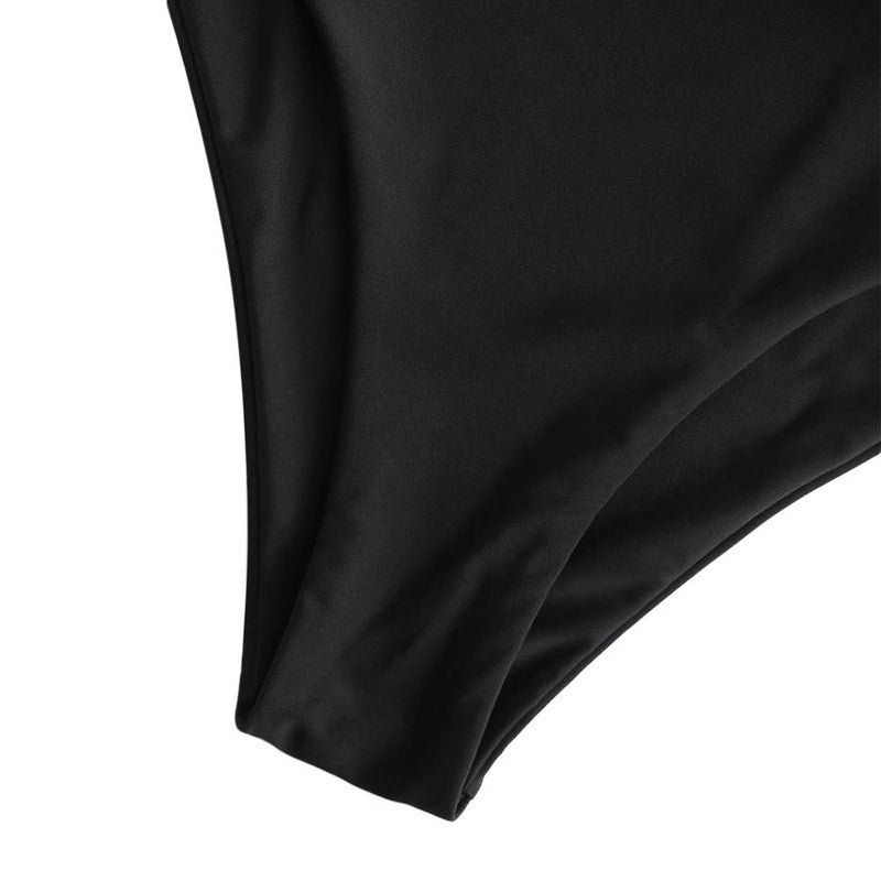 ZAFUL Women High Waisted Bikini Bottoms Ruched Swimsuit Bottom Tummy Control Bathing Suit Bottoms Black XL - Image 3